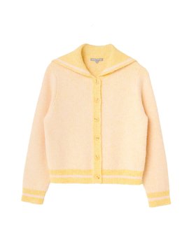 Yellow Button Up Knitted Sailor Cardigan