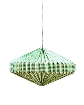 Vadella Green Gingham Paper Lamp Shade