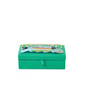 Green Beaded Sardines Trinket Box