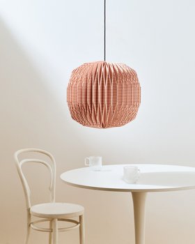Vadella Pink Gingham Paper Lamp Shade