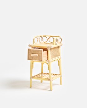 Vero Yellow Rattan Bedside Table