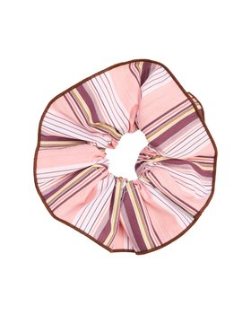 Elowyn Pink & Brown Stripe Scrunchie