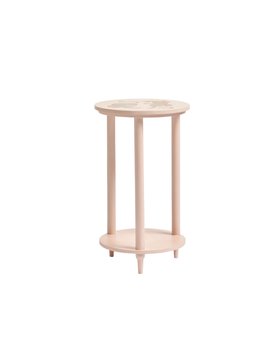 Pink Wooden Tiger Side Table