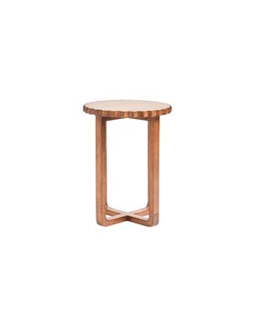 Pobla Mango Wood Scalloped Side Table