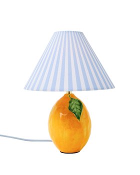 Blue & White Striped Lemon Table & Desk Lamp
