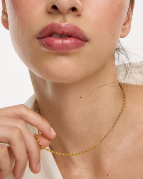 Cora Gold Tone Waterproof Fine Twist Chain Necklace