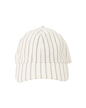 Butter Yellow & Brown Striped Bow Cap Hat