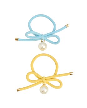 Adelyn Bow & Faux Pearl Hair Bands Set of Two