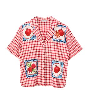 Red Gingham Pomegranate Shirt