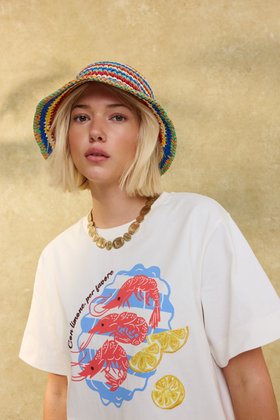 Ivory Prawn Plate Graphic T-Shirt