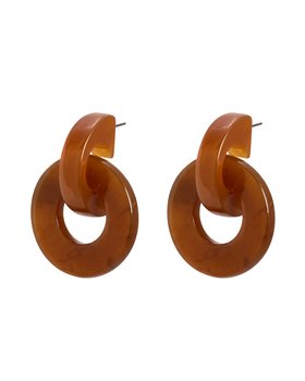 Cami Brown Resin Loop Drop Earrings
