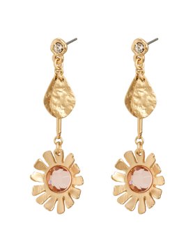 Fina Flower Bar Drop Stud Earrings