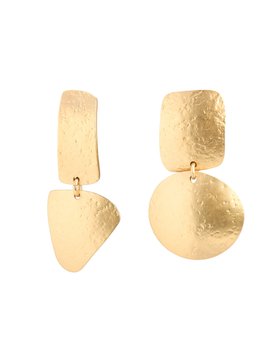 Kimora Hammered Metal Drop Stud Earrings