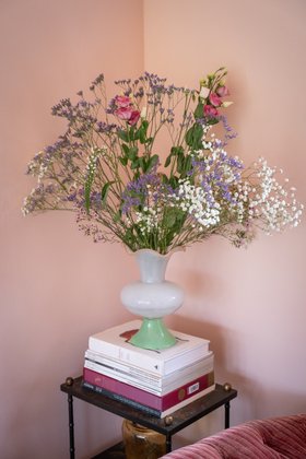 Pintado Milky White & Green Glass Vase