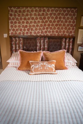 Brown & Cream Embroidered Horse Velvet Cushion Cover 30x50cm