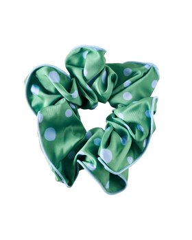 Julia Green & Blue Polka Dot Scrunchie