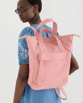 Alma Pink Canvas Backpack #modelimage