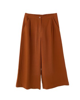 Brown Cropped Wide Leg Trousers