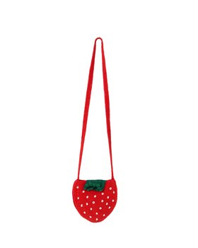 Red Strawberry Crochet Crossbody Bag