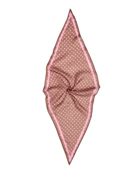 Pink & Brown Dotty Neckerchief Scarf
