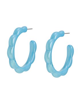 Molly Blue Curve Edge Resin Hoop Earrings