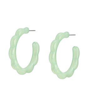 Molly Green Curve Edge Resin Hoop Earrings