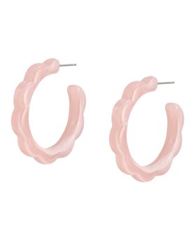 Molly Pink Curve Edge Resin Hoop Earrings
