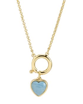 Liza Blue Resin Heart Pendant Chain Necklace