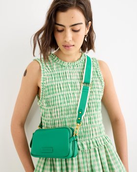 Naha Dark Green Crossbody Bag  #modelimage