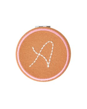 Orange Alphabet Initial Compact Mirror
