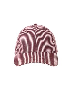 Brown Striped Bow Cap Hat with Cherry Motif