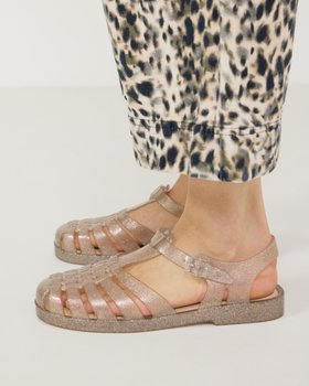 Melissa Possession Silver Glitter Jelly Fisherman Sandals