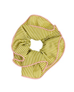 Lottie Green Stripe Hair Scrunchie