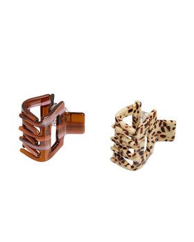 Posie Leopard & Pink Mini Claw Clips Set of Two