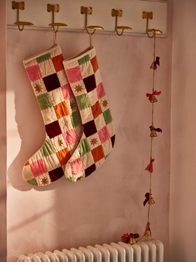 Velvet Patchwork Christmas Stocking