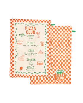 Set of Two Pizza Club Cotton Tea Towels