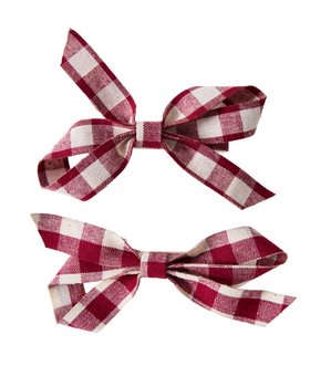 Anna Check Bow Clips Set of Two