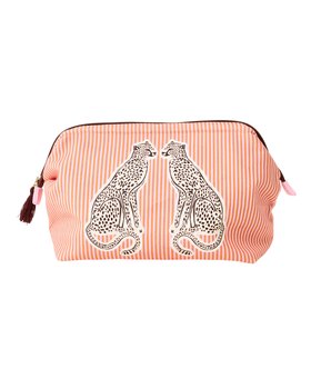 Pink & Orange Kissing Cheetah Wash Bag