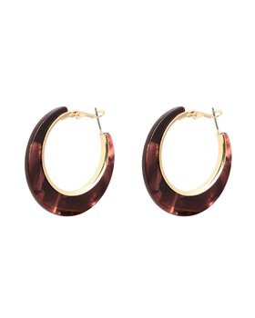 Sofie Brown Resin Hoop Earrings