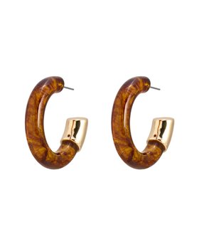 Jayne Brown Resin Hoop Earrings