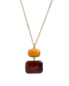 Petunia Resin Square Pendant Necklace