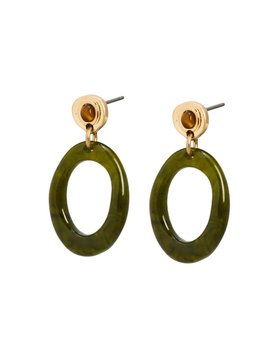 Zariah Tiger's Eye & Resin Mini Loop Earrings