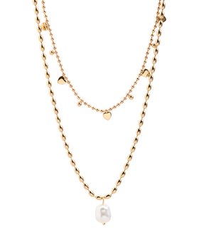 Izabel Heart & Pearl Layered Necklace