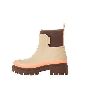 Merry People Taupe & Apricot Tully Ankle Wellington Boots