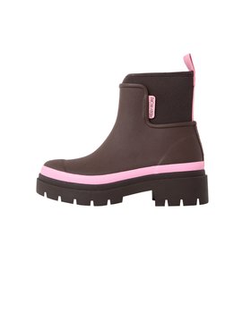Merry People X OB Exclusive Chocolate Brown & Pink Tully Ankle Wellignton Boots
