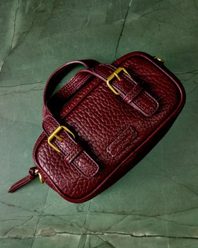 Sara Burgundy Buckle Crossbody Bag
