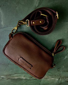Naha Chocolate Brown Crossbody Bag