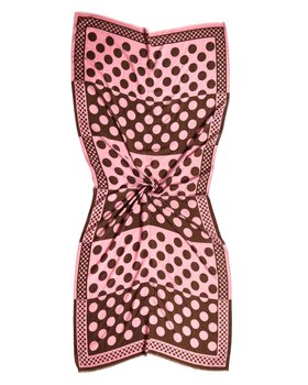 Pink & Brown Polka Dot Midweight Scarf