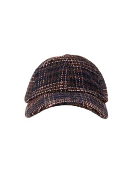 Brushed Brown & Pink Check Cap