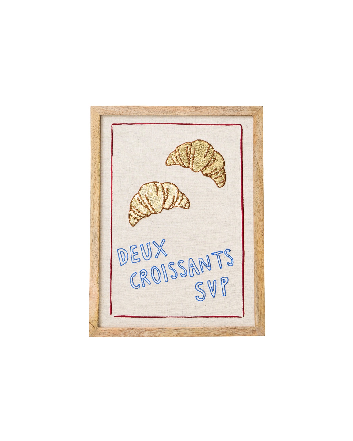 Deux Croissants Embroidered Wall Art